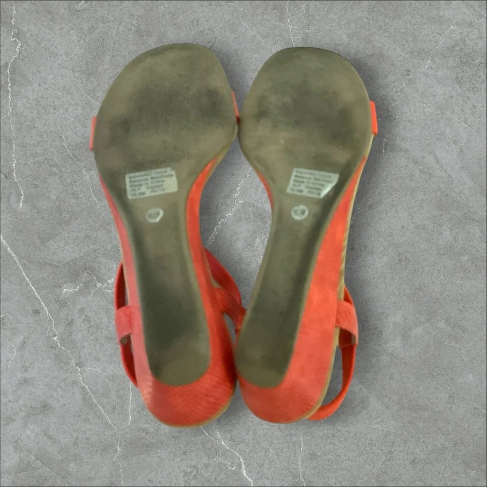Alfani Persimmon Wedge Sandal SZ 10.5 Slip On Comfort Sole Retro Coquette Women‎